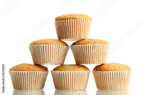 Fototapeta Naklejka Na Ścianę i Meble -  tasty muffin cakes, isolated on white
