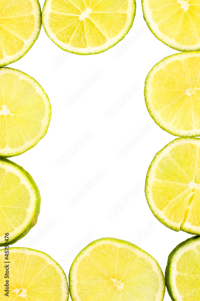 Lime close up isolated on white