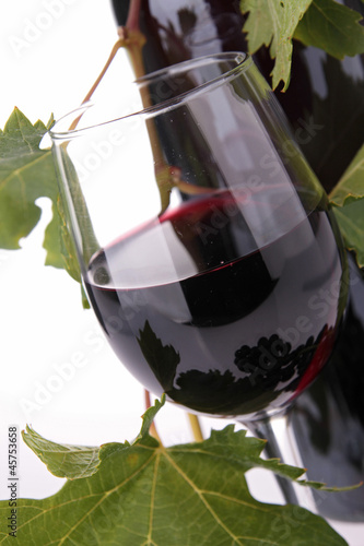 red wine and leaf