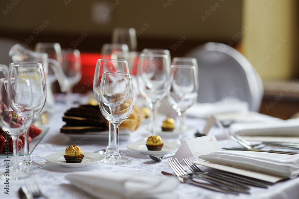 Table set for an event party