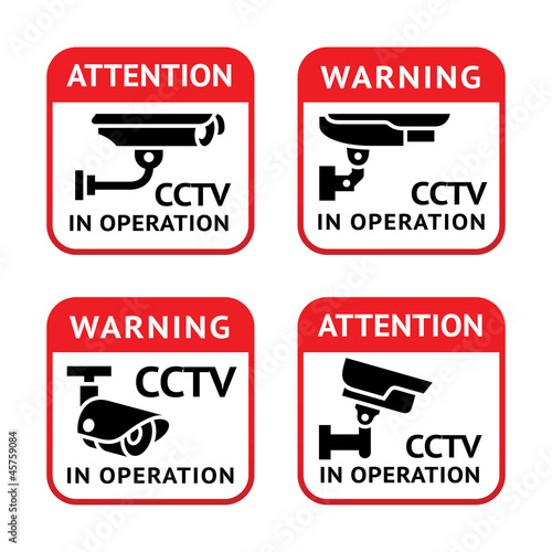 Video surveillance signs set