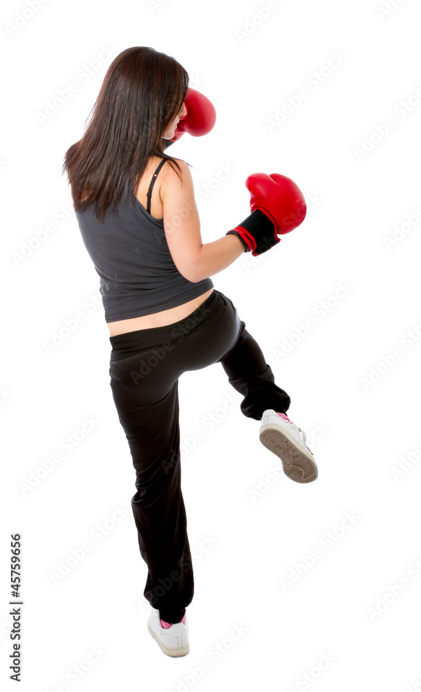 woman ready for kick boxing