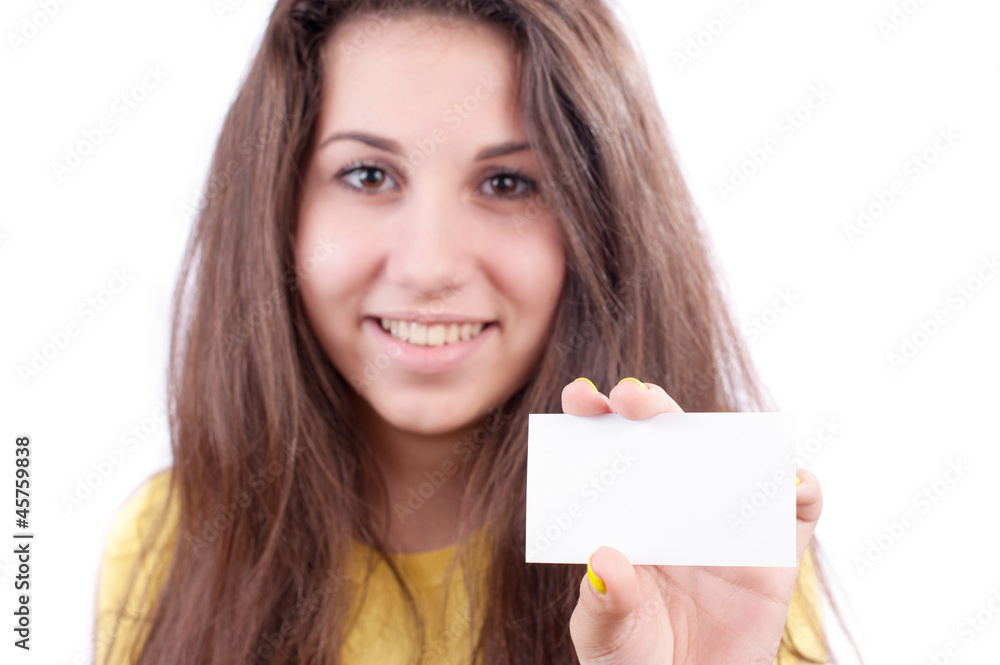 Picture of happy teenage girl with blank board Picture of happy teenage girl with blank board