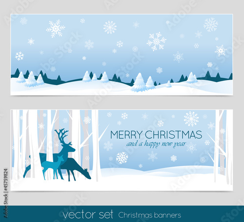 Christmas banners with deers