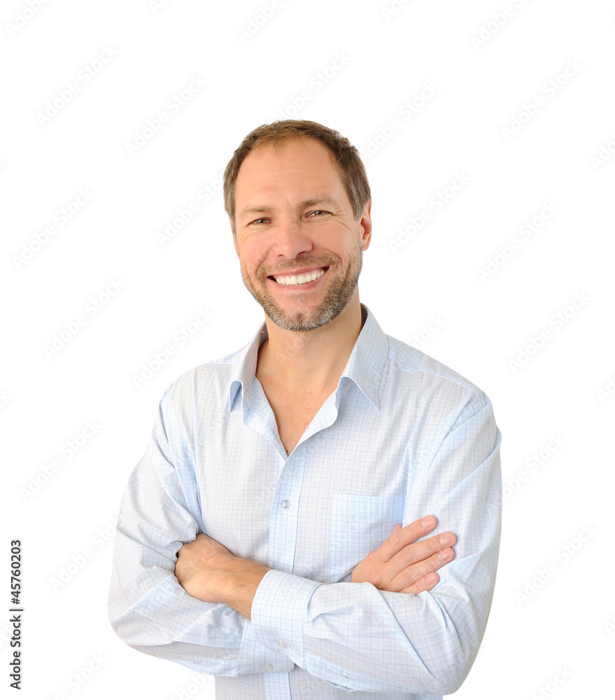 Portrait of the smiling man isolated on white background Portrait of the smiling man isolated on white background