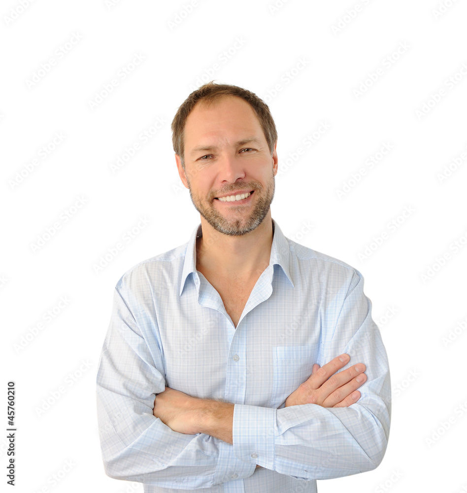 Portrait of the smiling man isolated on white background Portrait of the smiling man isolated on white background