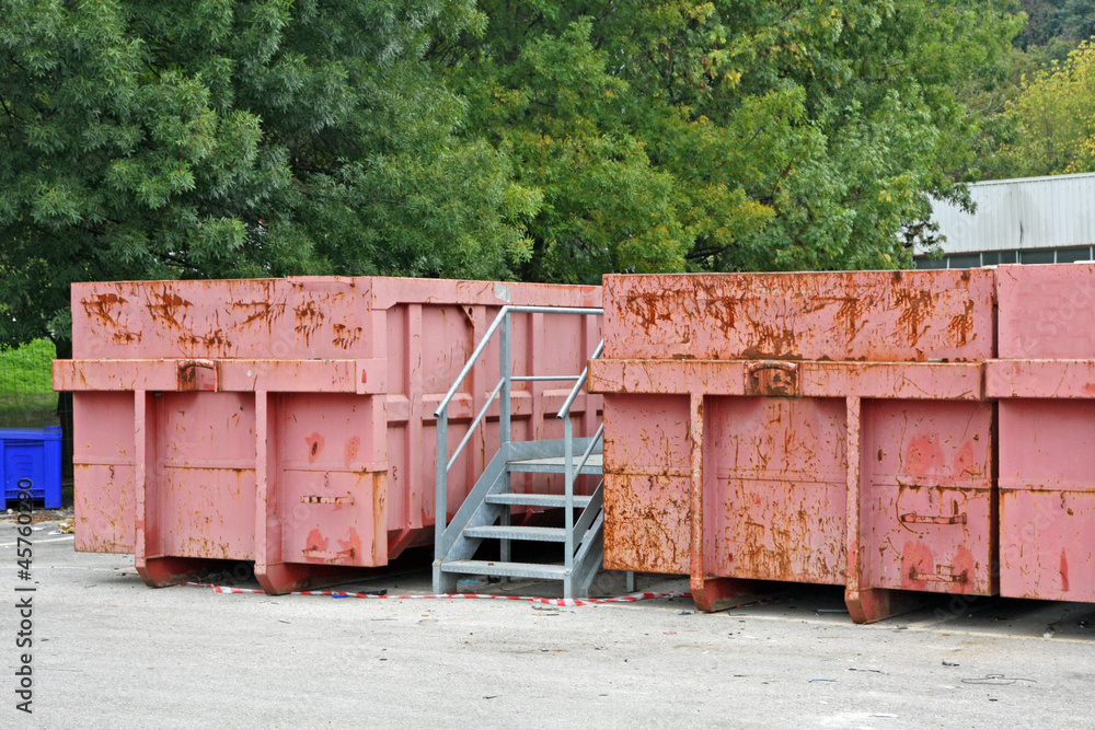 bins for separate waste collection in a city landfill bins for separate waste collection in a city landfill