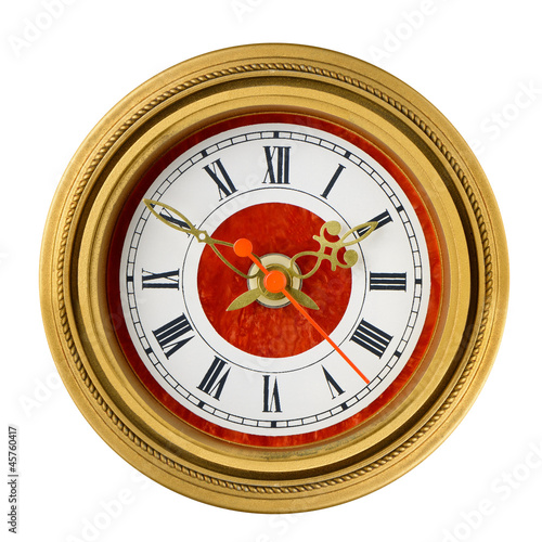 Dial of analog watch gold ornament