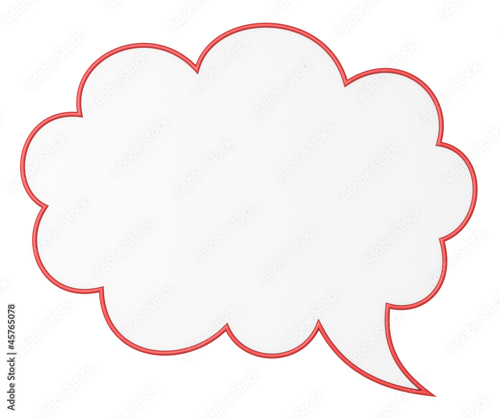 Blank chat bubble, 3d image with work-path