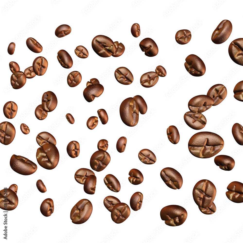 Fototapeta premium Coffee beans isolated on white