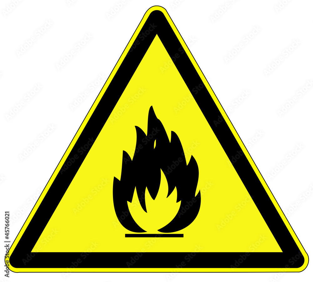 Warnzeichen - feuergefährliche Stoffe
