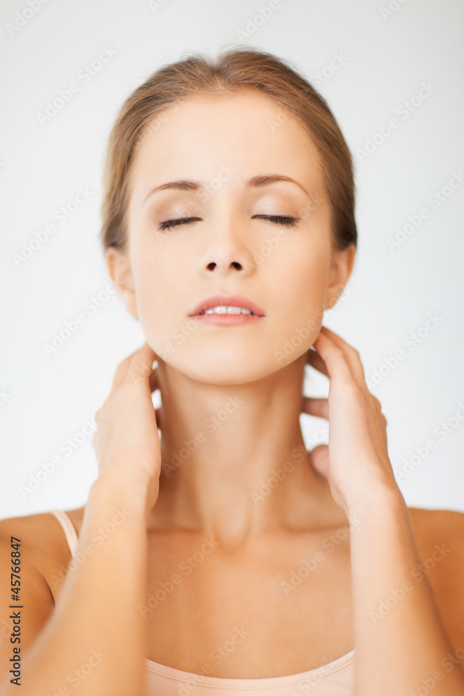 face and hands of beautiful woman face and hands of beautiful woman