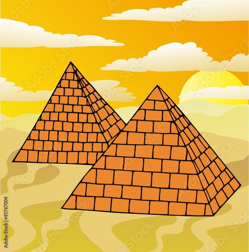 Scenery with pyramids