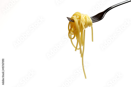 Canvas Print eating spaghetti
