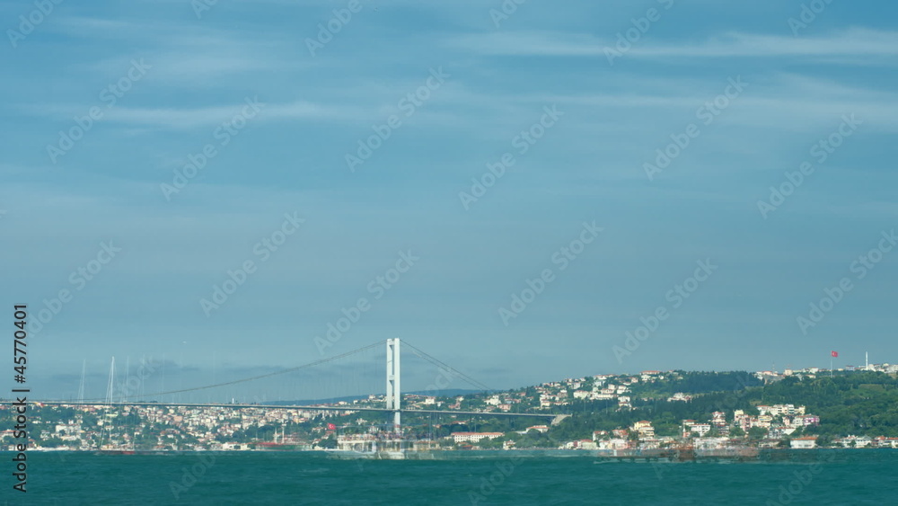 Timelapse view to first Bosphorus bridge and Bosphorus strait. I Timelapse view to first Bosphorus bridge and Bosphorus strait. I