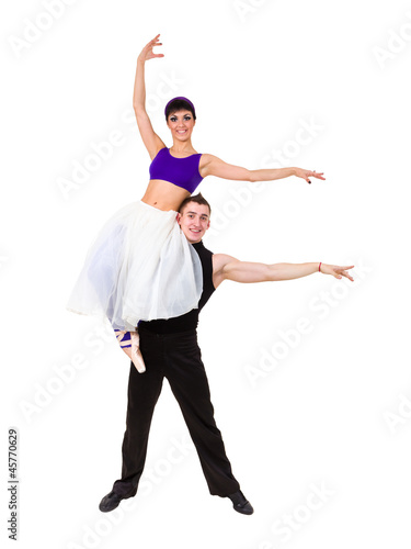 Full length of two ballet dancers