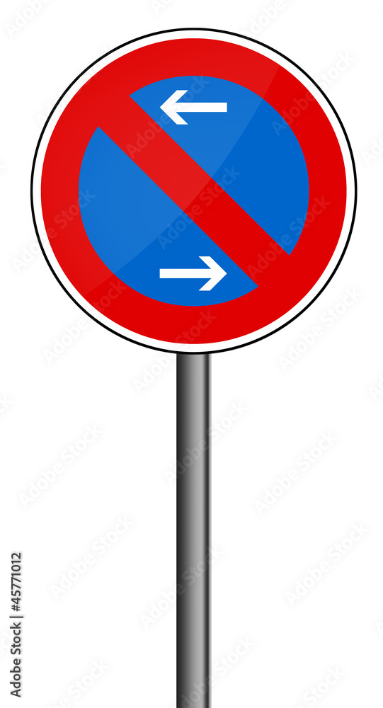 Verbotsschild - Halteverbot links und rechts Verbotsschild - Halteverbot links und rechts