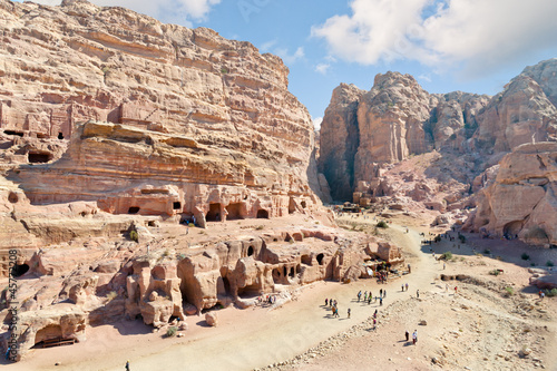 Old residental area in ancient Petra city in jordan