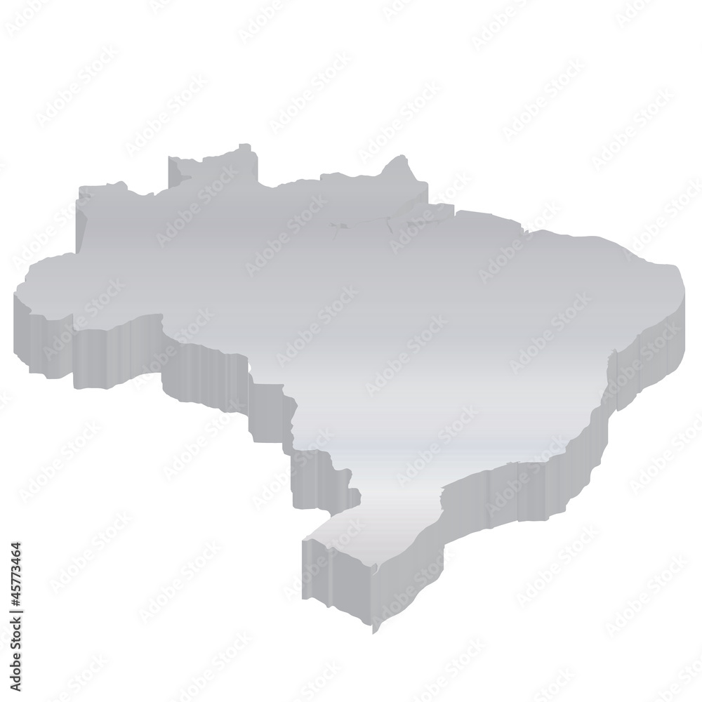 ブラジル　地図　３D　フレーム　立体