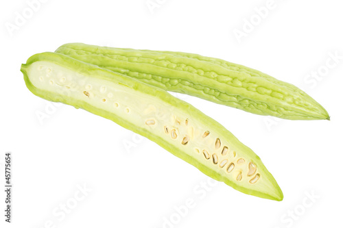 bitter melon isolated on white background.