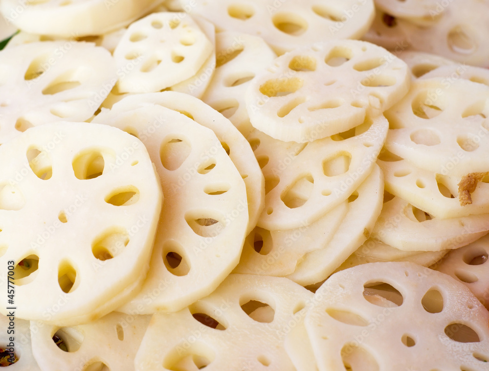 Sliced lotus roots Sliced lotus roots
