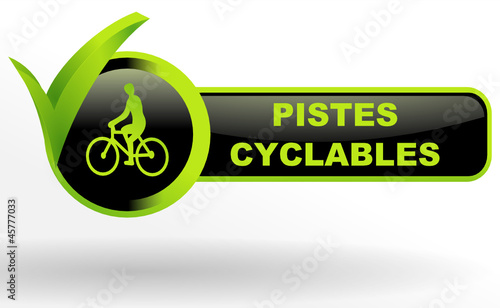 pistes cyclables sur bouton web vert et noir