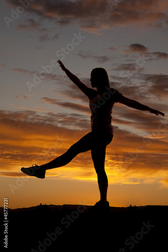 Woman balance silhouette