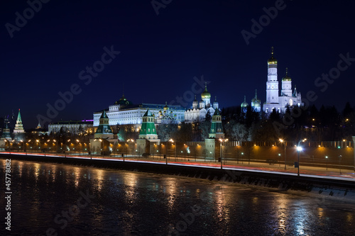 Moscow Kremlin in winter night