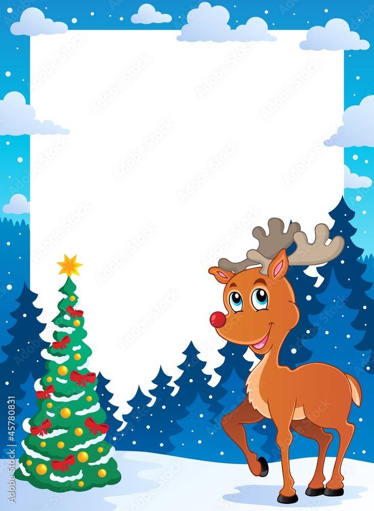 Naklejka premium Christmas theme frame 5