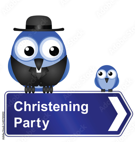 Comical Christening Party sign