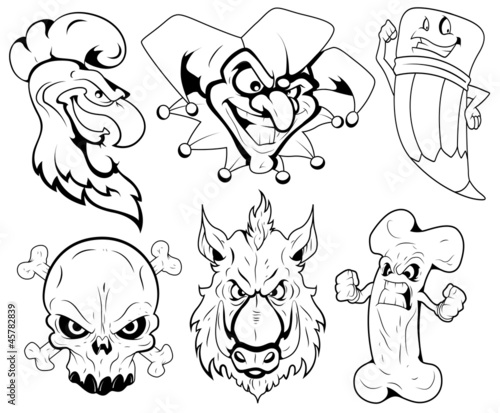 Angry Mascot Tattoo Vector