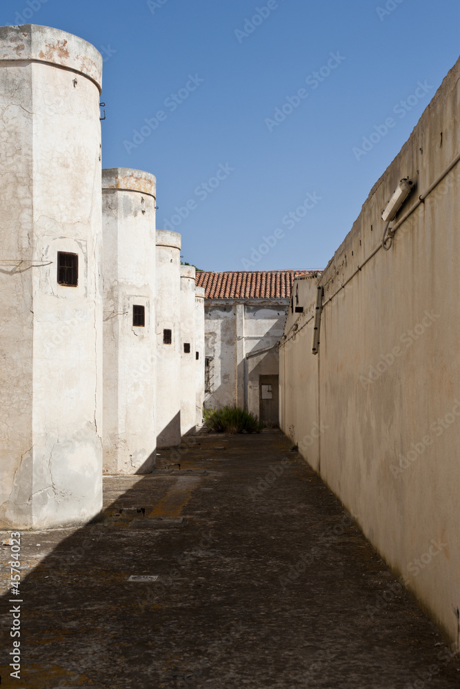 Walking in the Jail's courtyard