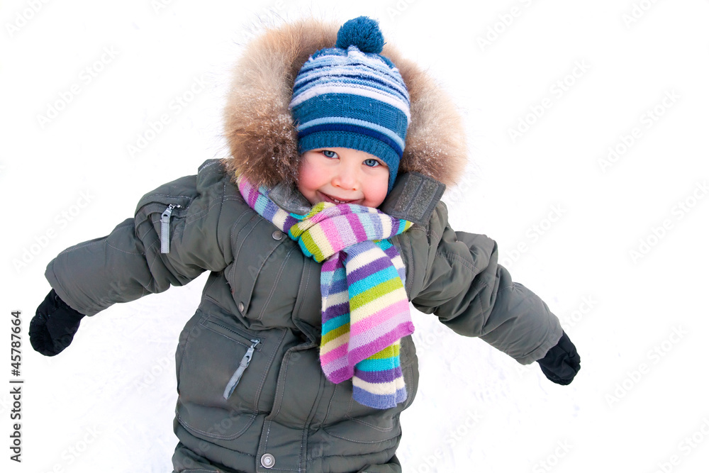 little boy in winter