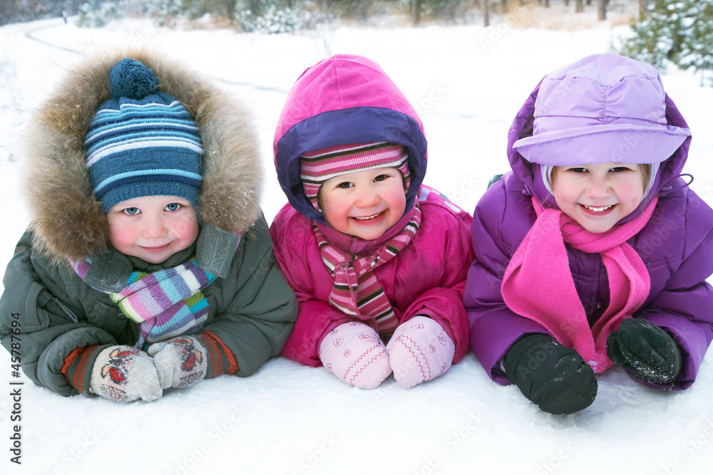 children in winter