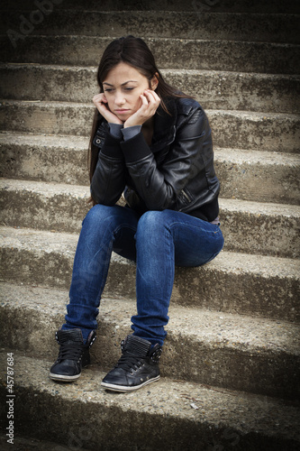 depressed teenage girl © mitarart