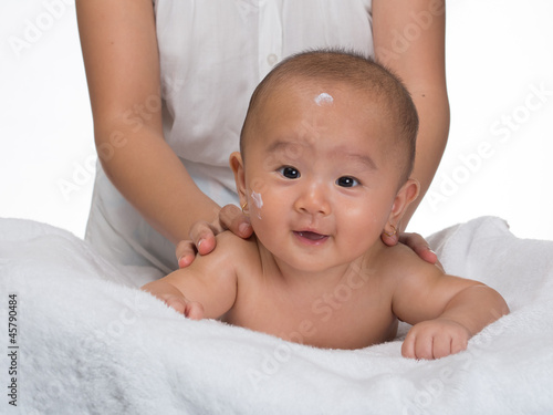 Baby massage and cream