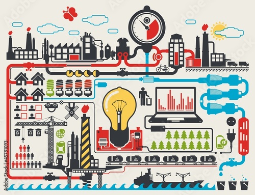 abstract factory info graphic elements, vector background