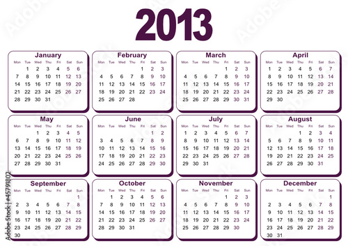 vector calendar 2013