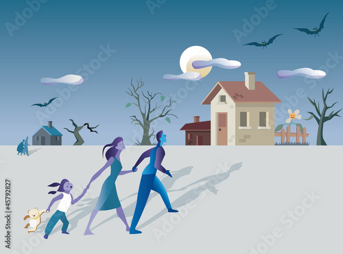Family and mystery house