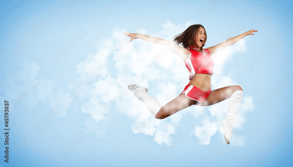Young woman dancer. With lights effect. Young woman dancer. With lights effect.