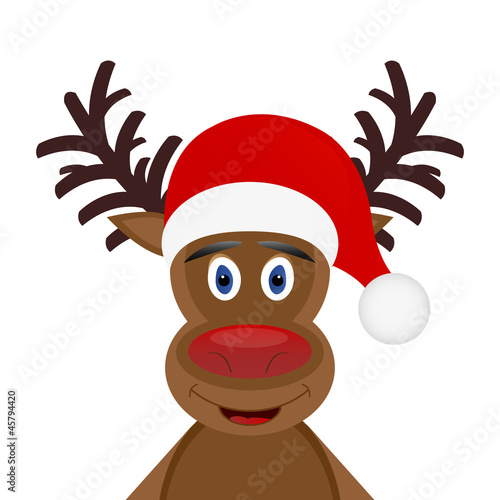 Christmas deer on white background