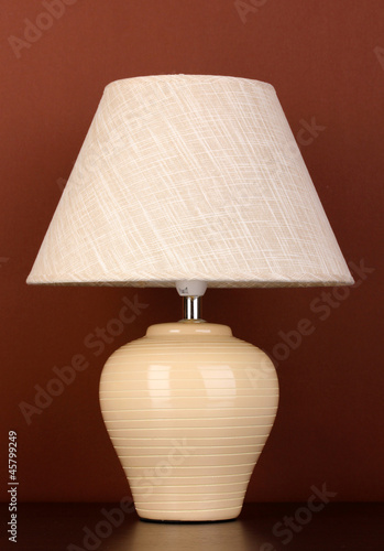 table lamp on brown background