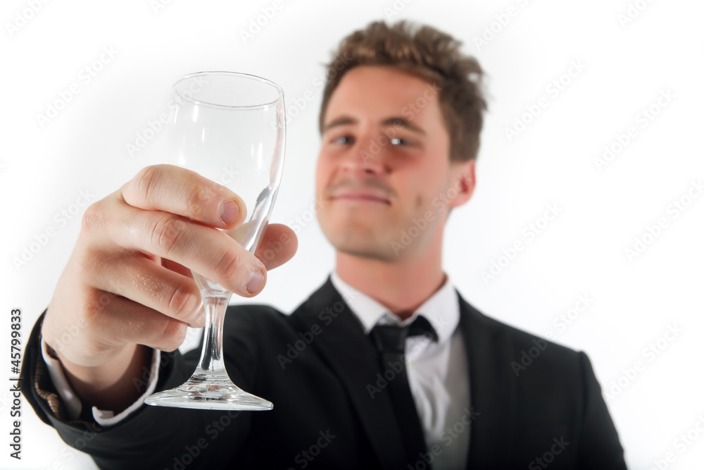 Homme d'affaire boit du champagne Homme d'affaire boit du champagne