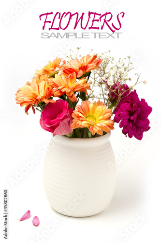 Beautiful flower bouquet on white background