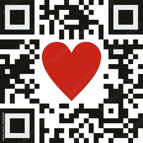 QR-Code Herz rot