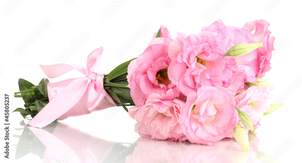bouquet of eustoma flowers, isolated on white bouquet of eustoma flowers, isolated on white