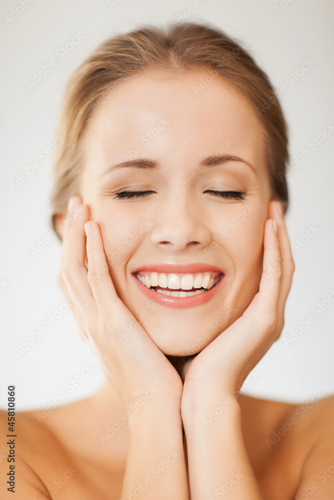 face and hands of beautiful woman face and hands of beautiful woman