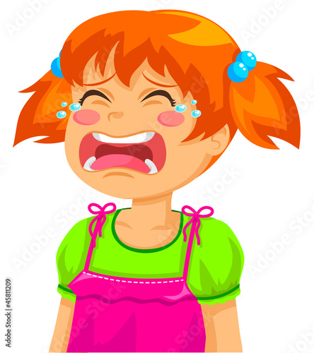 little girl crying
