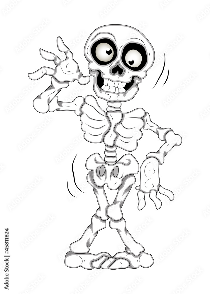 Funny Skeleton Vector Illustration Funny Skeleton Vector Illustration
