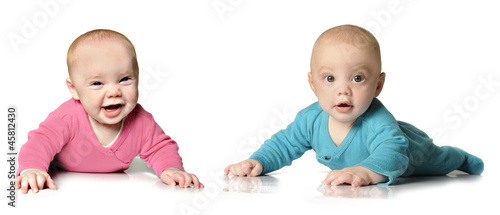 Six month old twin brother and sister